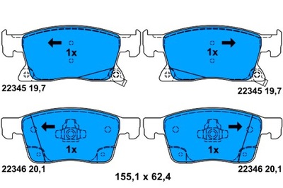 ATE КОЛОДКИ ТОРМОЗНЫЕ ПЕРЕД OPEL ASTRA K ASTRA K УНИВЕРСАЛ 1.0-1.6D 06.15-