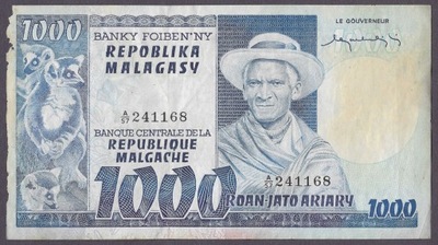 Madagaskar - 1000 franków 1974-75 (VG)