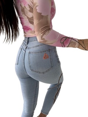 Jeansy By Me - spodnie jeansowe skinny L