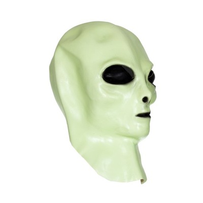 Profesjonalna lateksowa maska ALIEN GLOW IN DARK