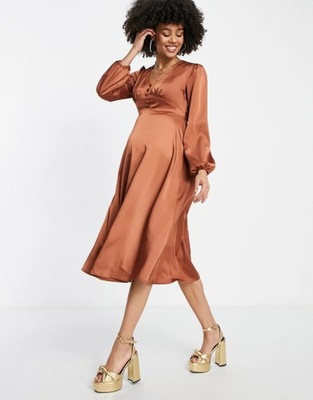 FLOUNCE LONDON MATERNITY SUKIENKA BRĄZOWA 38 1VAD