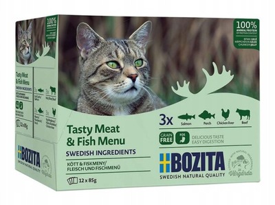 Bozita Cat Multibox Meat Fish GALARETKA 12x85g