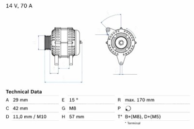 Генератор bosch 986 049 960 фото №1