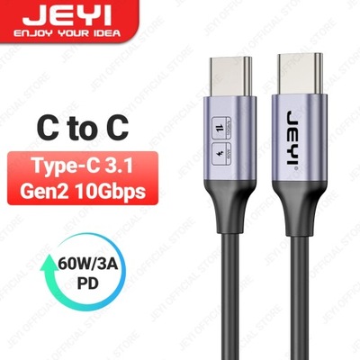 JEYI USB A to Type C Cable 60W Fast Charging 10Gbps Data Cord USB Charger f