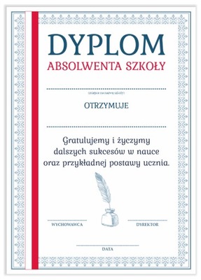 Dyplom ukończenia szkoły ABSOLWENT SZKOŁY