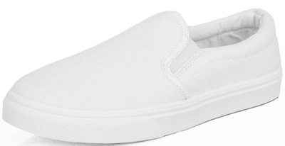 TRAMPKI BIAŁE TENISÓWKI DAMSKIE SLIP ON WSUWANE 38