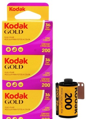 Kodak Gold 200/36 film kolorowy typ 135 1 szt z trójpaku