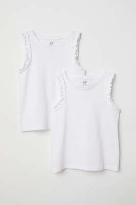 H&M Dżersejowa koszulka biała 134/140