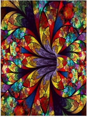 Obraz Malowanie po numerach Witraż kwiat 20x30+GRATIS