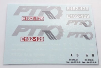 Kalkomania E182-129 w skali TT