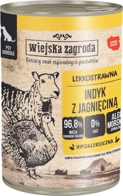 WIEJSKA ZAGRODA Indyk z Jagnięciną bez zbóż 400g