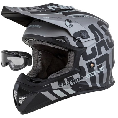 CASCO CASSIDA AL CROSS SONIC FILTRO DE CARBON GAFAS XS  