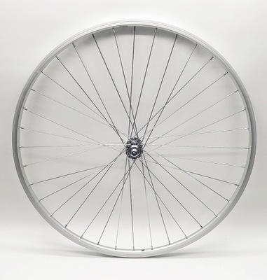 Koło rowerowe przód 28" 29" obręcz płaska aluminiowa srebrna piasta stalowa