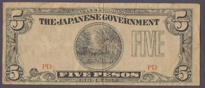 Japonia - 5 pesos 1942 (VG-VF)