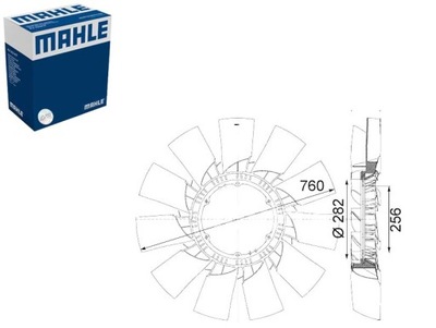 ВЕНТИЛЯТОР ВЕНТИЛЯТОРА DAF CF 85 XF 105 XF 95 MX265-XF355M 01.01- MAHLE фото