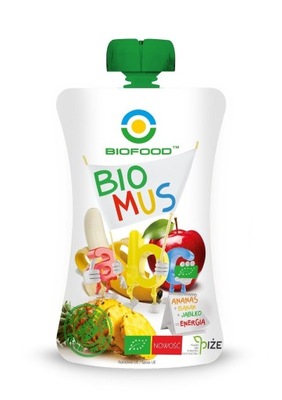 MUS ANANASOWO - BANANOWO - JABŁKOWY BEZGLUTENOWY BIO 90 g - BIO FOOD (BIO F