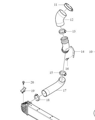 VOLVO V40 V40CC DERECHA TUBULADURA CABLE INTERCOOLER 2,0  