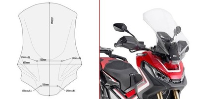 VENTANAS GIVI PRZEZROCZYSTA 65 X 40 CM (H X W) - HONDA X-ADV 750 (2017)  