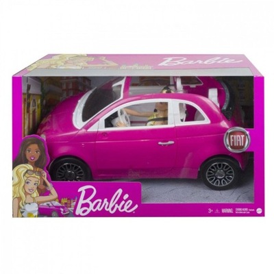 MATTEL LALKA BARBIE + SAMOCHÓD FIAT 500 KABRIOLET GXR57 3+