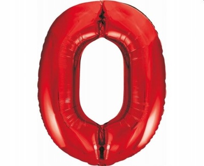 Balon foliowy B&C Cyfra 0 czerwona 85 cm