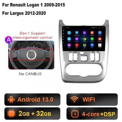 NAVEGACIÓN GPS ANDROID RADIO DE AUTOMÓVIL CARPLAY PARA RENAULT LOGAN 1 SANDERO 09-15  