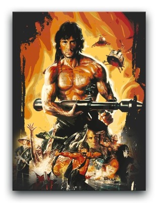 Rambo - OBRAZ 80x60 - plakat Sylvester Stallone