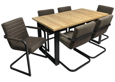 Zestaw stół rozkładany i krzesła do salonu i biura