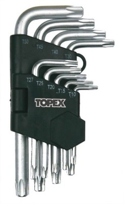 KLUCZE TORX T10-T50 zestaw 9 szt TOPEX 35D960