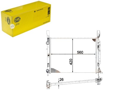 Радіатор renault kangoo 1,5d 08- hella фото №1