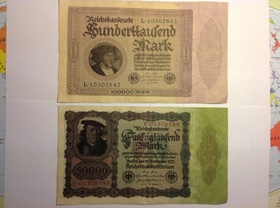 Niemcy 2 banknoty z lat 1922-1923