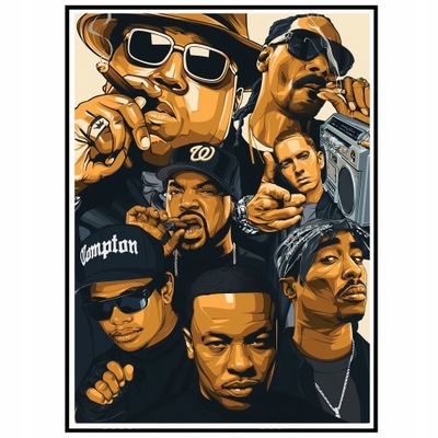Legendy Rapu Hip Hop Plakat Muzyczny Plakat 50x70