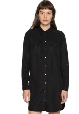 Vero moda czarna sukienka koszulowa mini XS