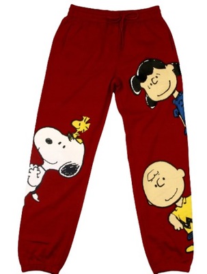Spodnie dresowe damskie Snoopy Fistaszki PEANUTS Lucy r. M czerwone kieszeń