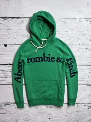 ABERCROMBIE&FITCH UNIKATOWA BLUZA Z KAPTUREM HOODIE ZIELONA