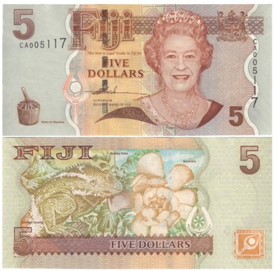 FIJI FIDŻI 5 DOLARÓW 2007 P-110a UNC