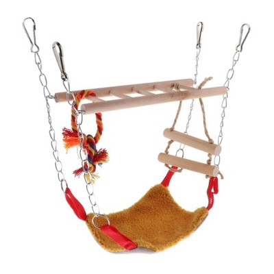 Parrot Bird Wooden Hanging Swing Cage Swing Toy