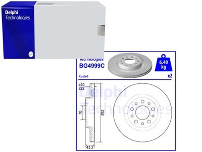 DISCOS DE FRENADO 2 PIEZAS ALFA ROMEO GIULIA STELVIO DELPHI  