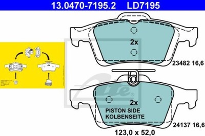 ATE 13.0470-7195.2 КОЛОДКИ КЕРАМИЧЕСКИЕ ЗАД FORD C-MAX/FOCUS/KUGA/TRANSIT 03-