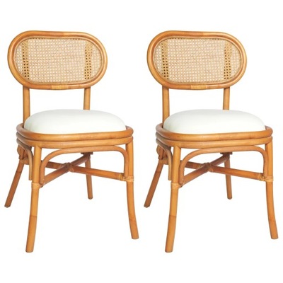 Krzesła stołowe, 2 szt., jasnobrązowe, lniane podu