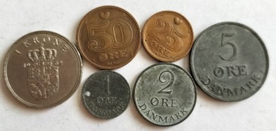 zestaw monet Dania 6 szt.