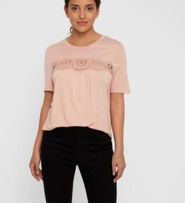 VERO MODA BLUZKA VMJAYCEE HAFT KORONKOWA PINK Xs/S