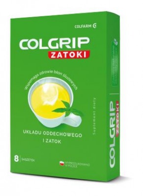 COLGRIP ZATOKI na przeziębienie katar 8 saszetek