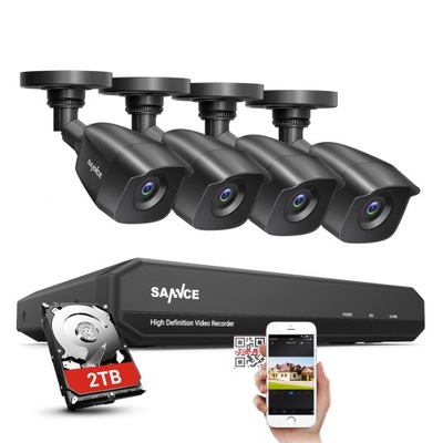 SANNCE 8CH system kamer CCTV 5 w 1 1080p-2TB