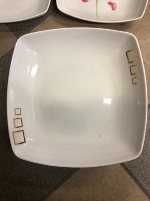 Ćmielów talerz głeboki na zupę akcent złoty 20 cm