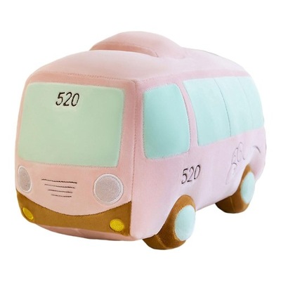 Przytulny Pluszowy Samochodzik Różowy Autobus