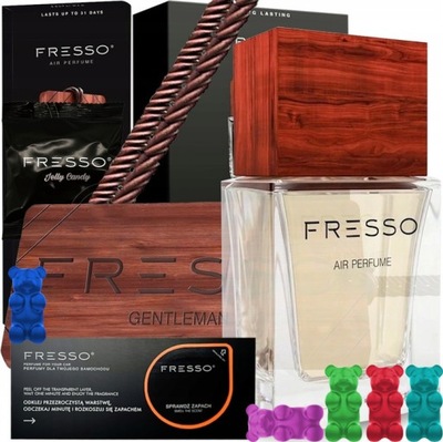 FRESSO GENTLEMAN ZESTAW PERFUMY DO SAMOCHODU 50 ML + ZAWIESZKA DO AUTA