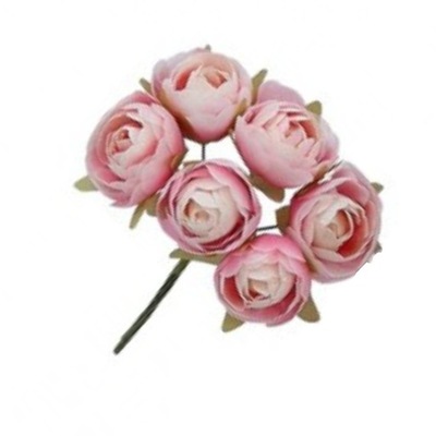 Kwiatuszki kwiatki pełnik kremowo-różowe 6szt