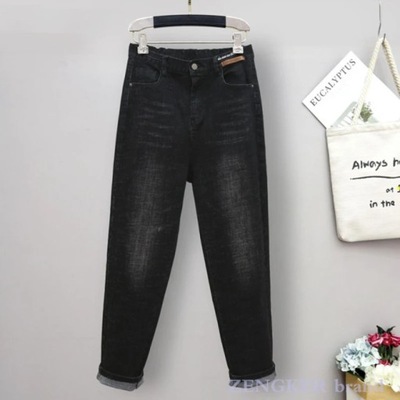 Plus size new elastic waist sister jeans women loo