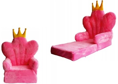 Różowy fotel rozkładany dla dziecka 5w1 leżanka