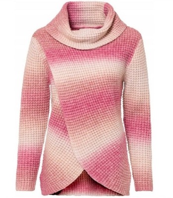 Sweter golf gruby ombre wełna NOWY 48 50 O8*